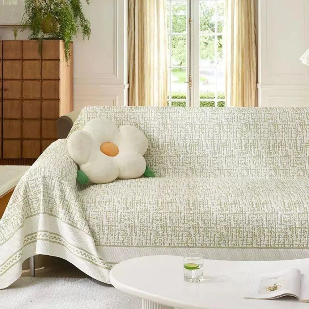 Sofa Cover Breathable Microfiber & Reversible Sketch Design - Image 6