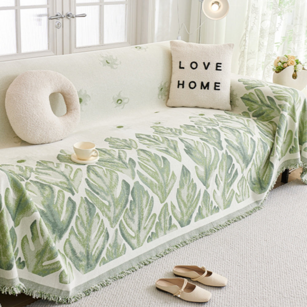 Sofa Cover Chenille Leaf Pattern Non-Slip Machine Washable - Image 11