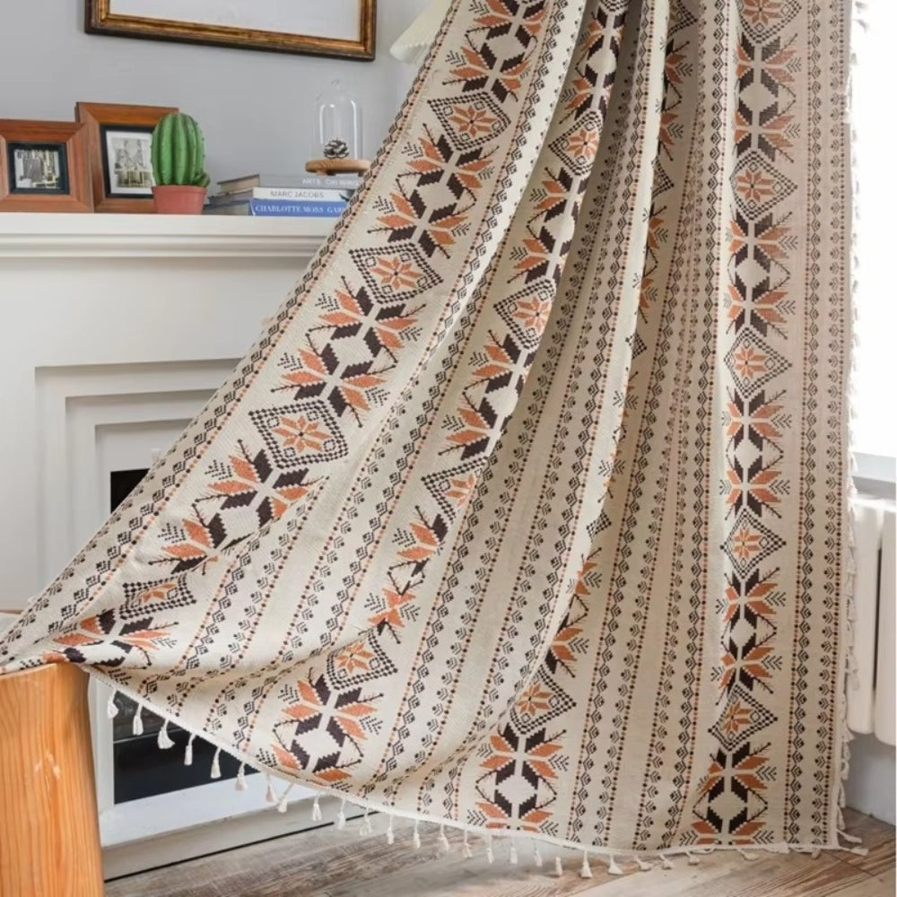 Curtain Semi-Blackout Microfiber Blend & Tassel Fringe - Image 2