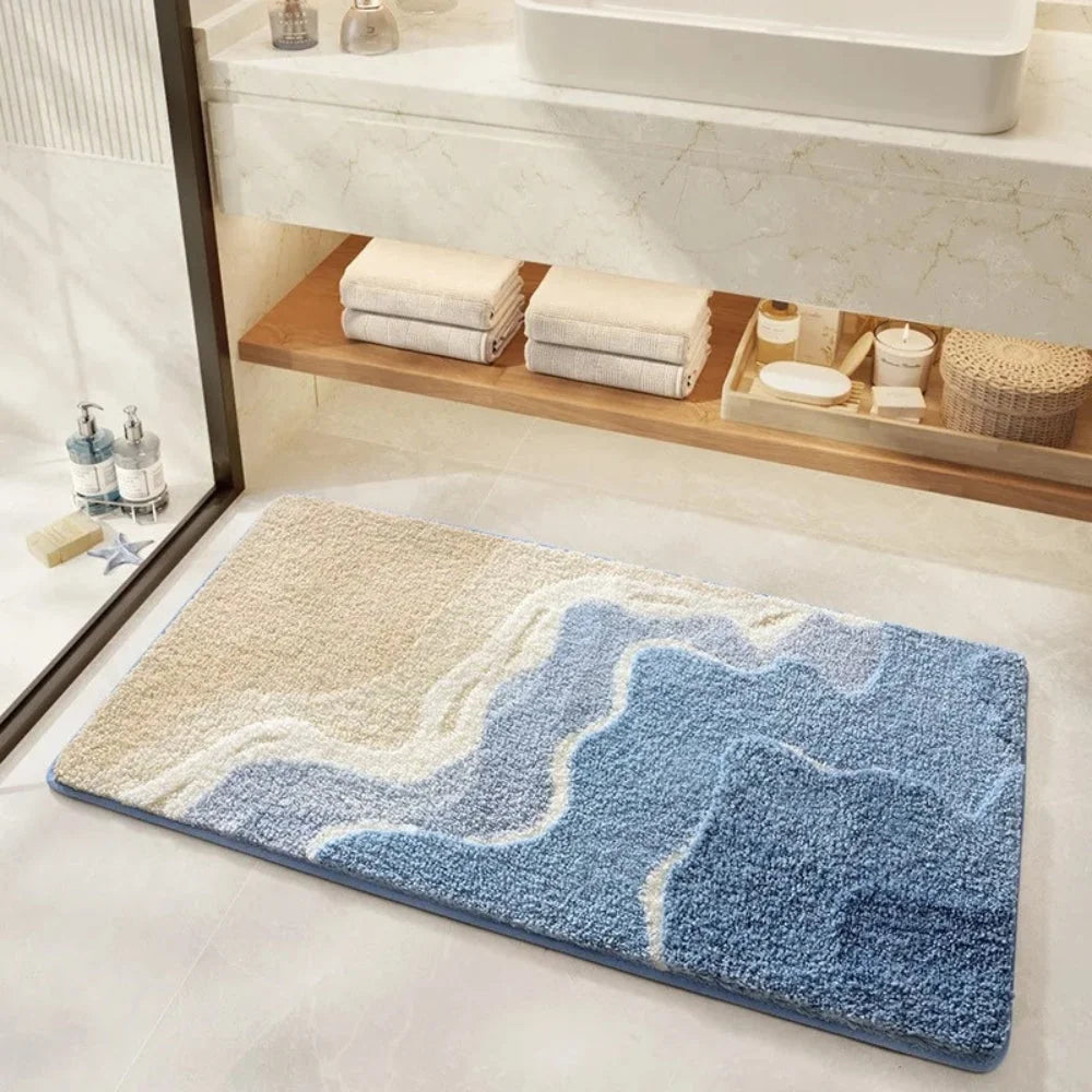 Bath Mat Soft Flocking Non-Slip Machine Washable - Image 2