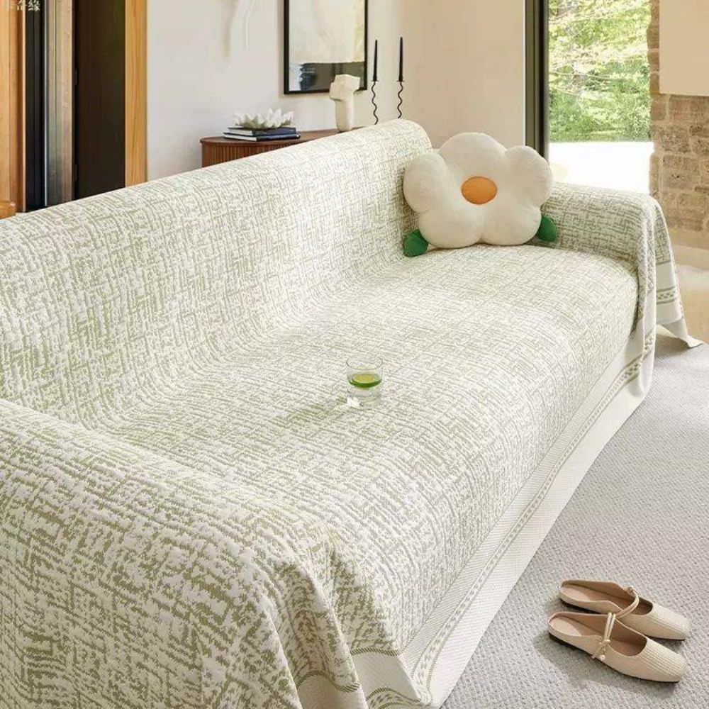 Sofa Cover Breathable Microfiber & Reversible Sketch Design - Image 5