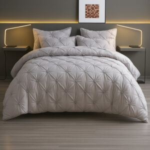 Duvet Cover Set Pinch Pleat Wrinkle-Resistant Microfiber