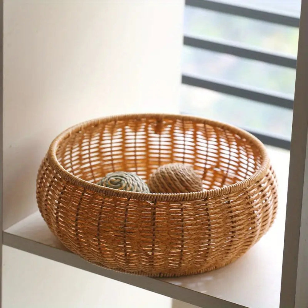 Storage Basket Handcrafted Rattan Dome Lid - Image 8
