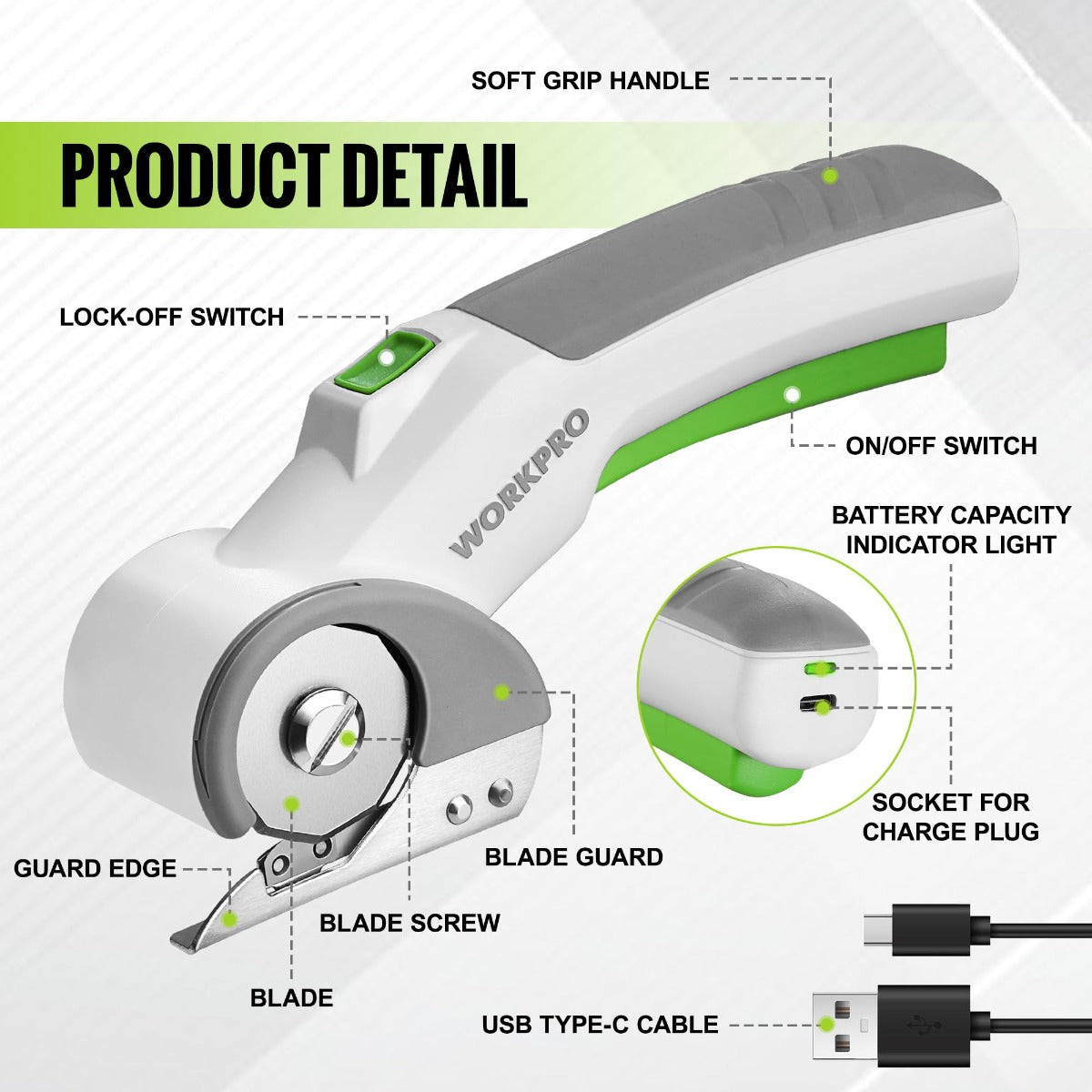 WORKPRO 4V Cordless Rechargeable Electric Scissors - Image 2
