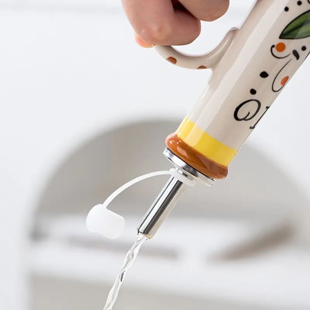 Oil Dispenser Ceramic Hand-Painted Leak-Proof Spout - Image 3