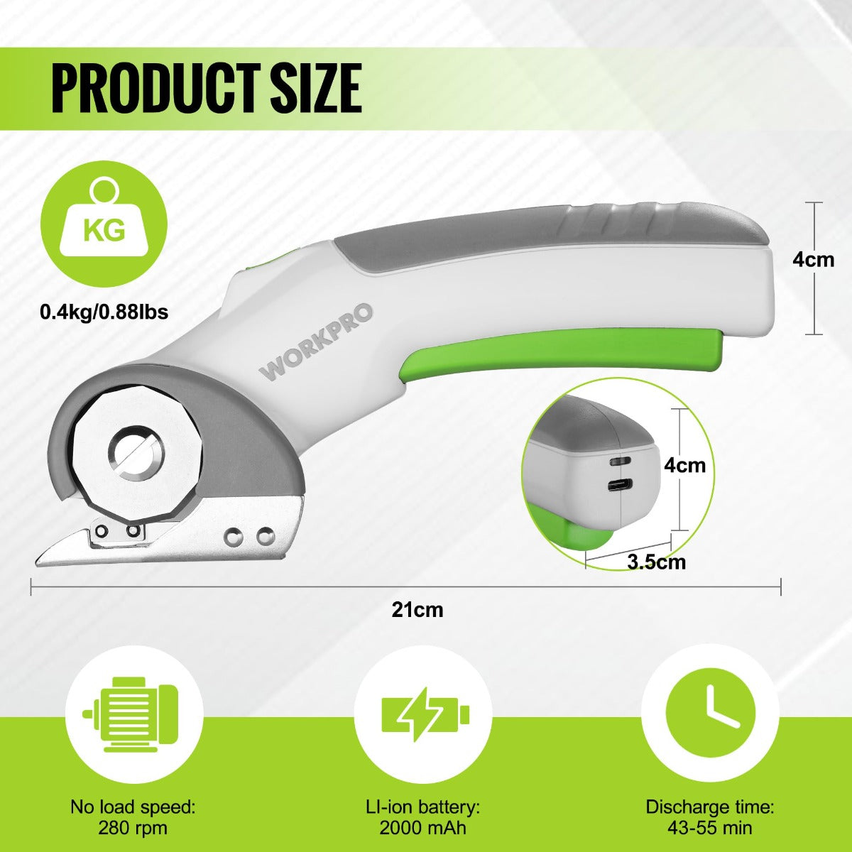 WORKPRO 4V Cordless Rechargeable Electric Scissors - Image 3