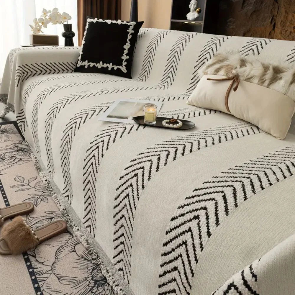 Sofa Cover Microfiber Chevron Geometric Print Machine Washable - Image 4