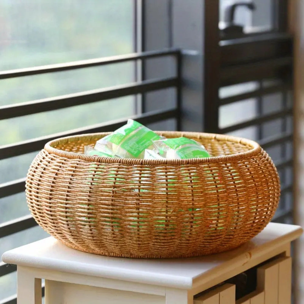 Storage Basket Handcrafted Rattan Dome Lid - Image 7