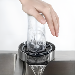Automatic Glass Rinser Hands-Free High-Pressure Stainless Steel