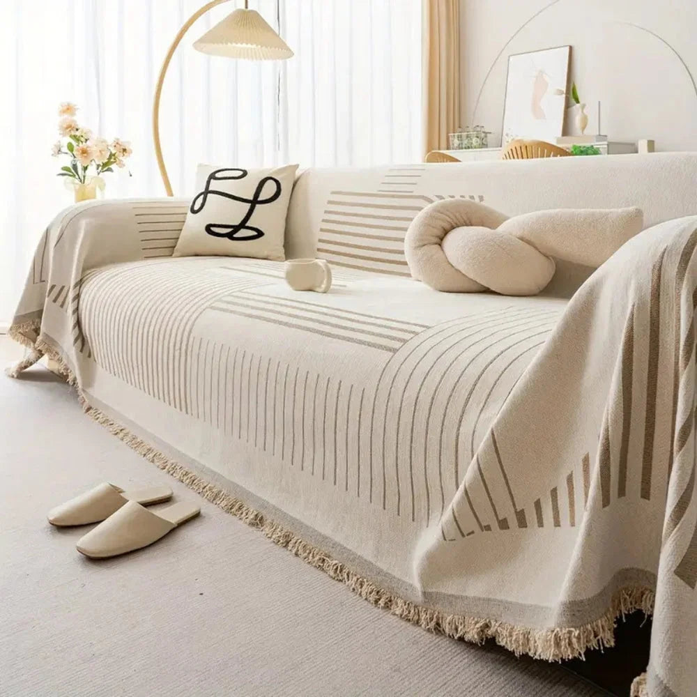 Sofa Cover Thick Chenille Snowflake Design Machine Washable - Image 6