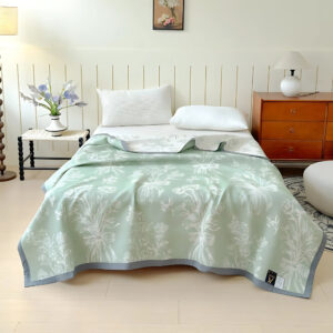 Cotton Gauze Blanket Reversible Floral Breathable
