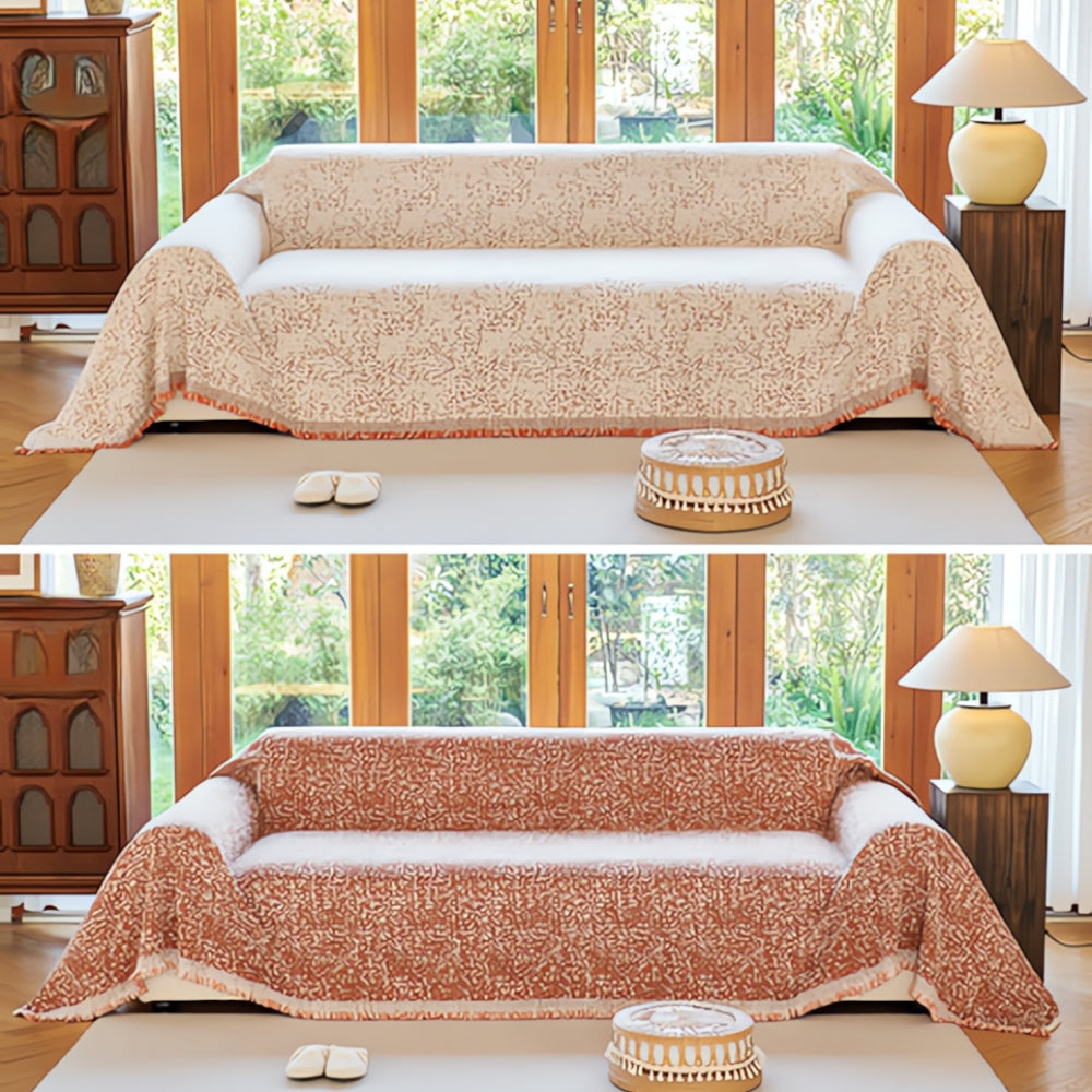Sofa Cover Reversible Cotton Microfiber Pet-Friendly & Non-Slip - Image 5