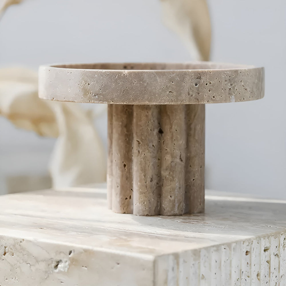 Vanity Tray Natural Travertine Oval & Circle - Image 6
