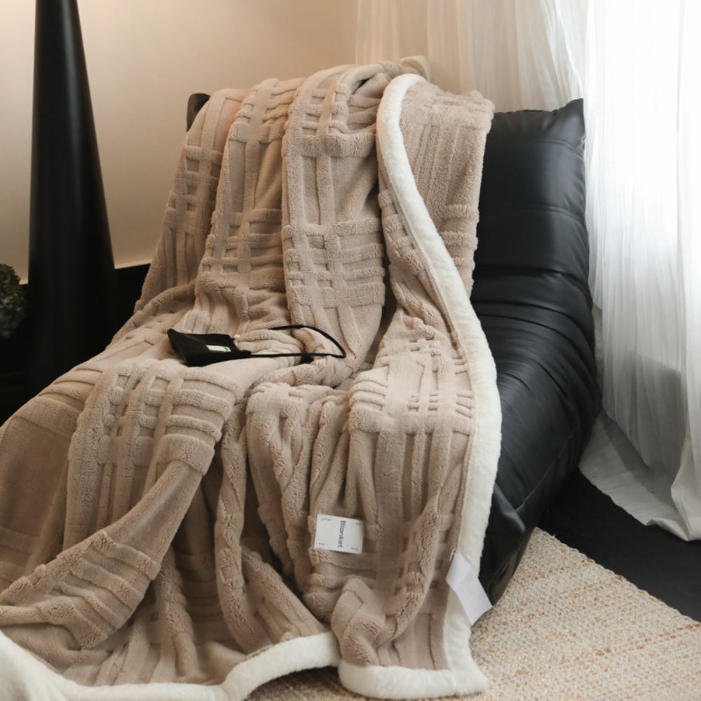 Winter Blanket Three-Dimensional Jacquard Plush Microfiber Machine Washable - Image 9