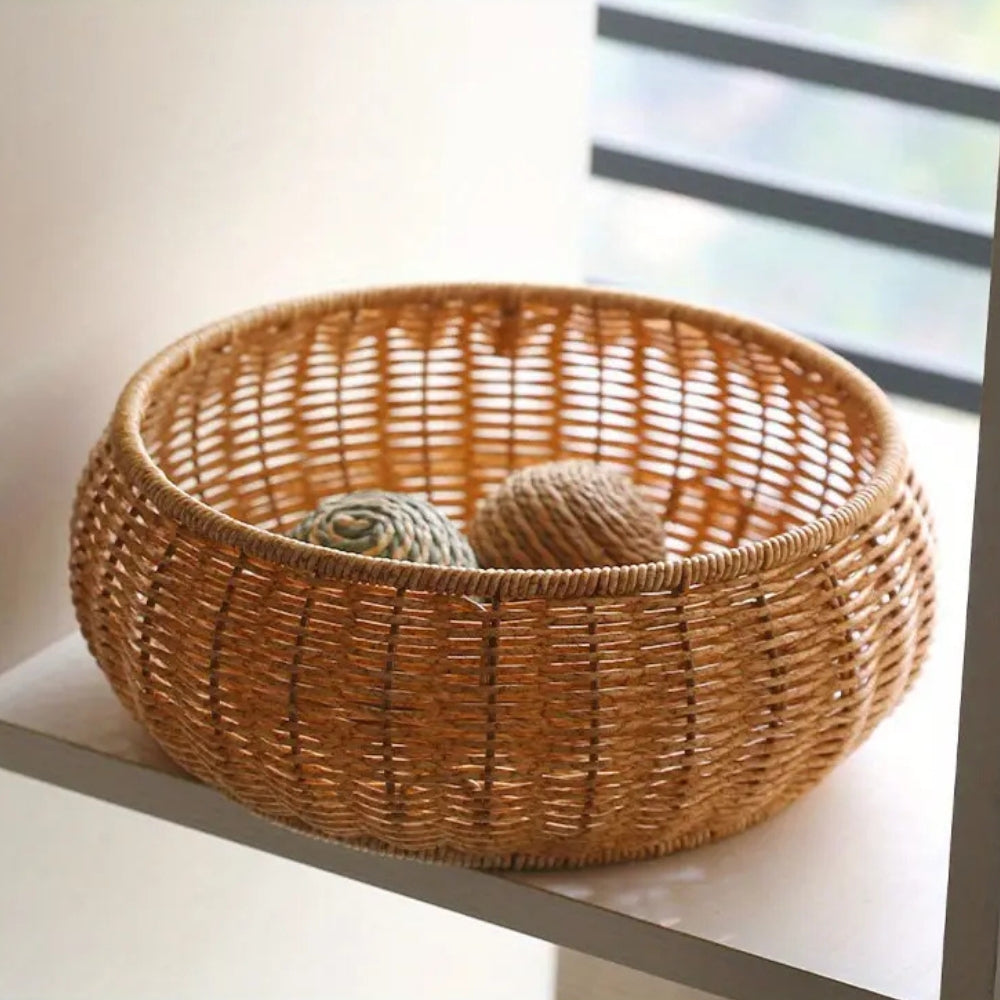 Storage Basket Handcrafted Rattan Dome Lid - Image 5