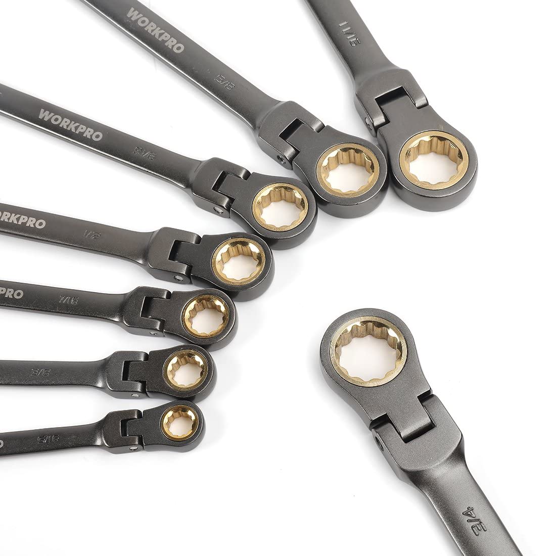 WORKPRO 8 Pcs Flex-Head Ratcheting Combination Wrench Set with Organizer Bag, SAE - Image 11