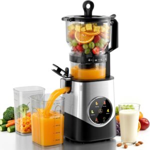 Kismile Cold Press Juicer with 6.1" Extra Large Feed Chute JU27922-STEEL