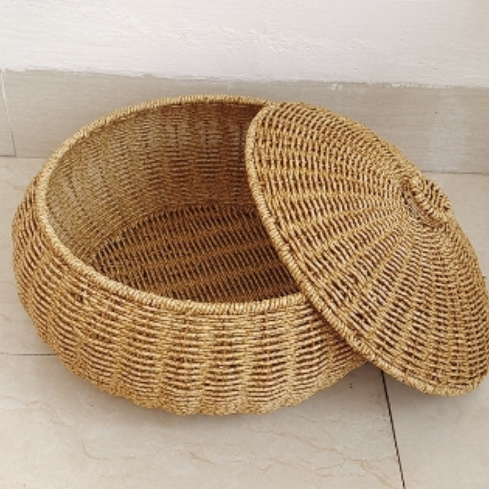 Storage Basket Handcrafted Rattan Dome Lid - Image 4