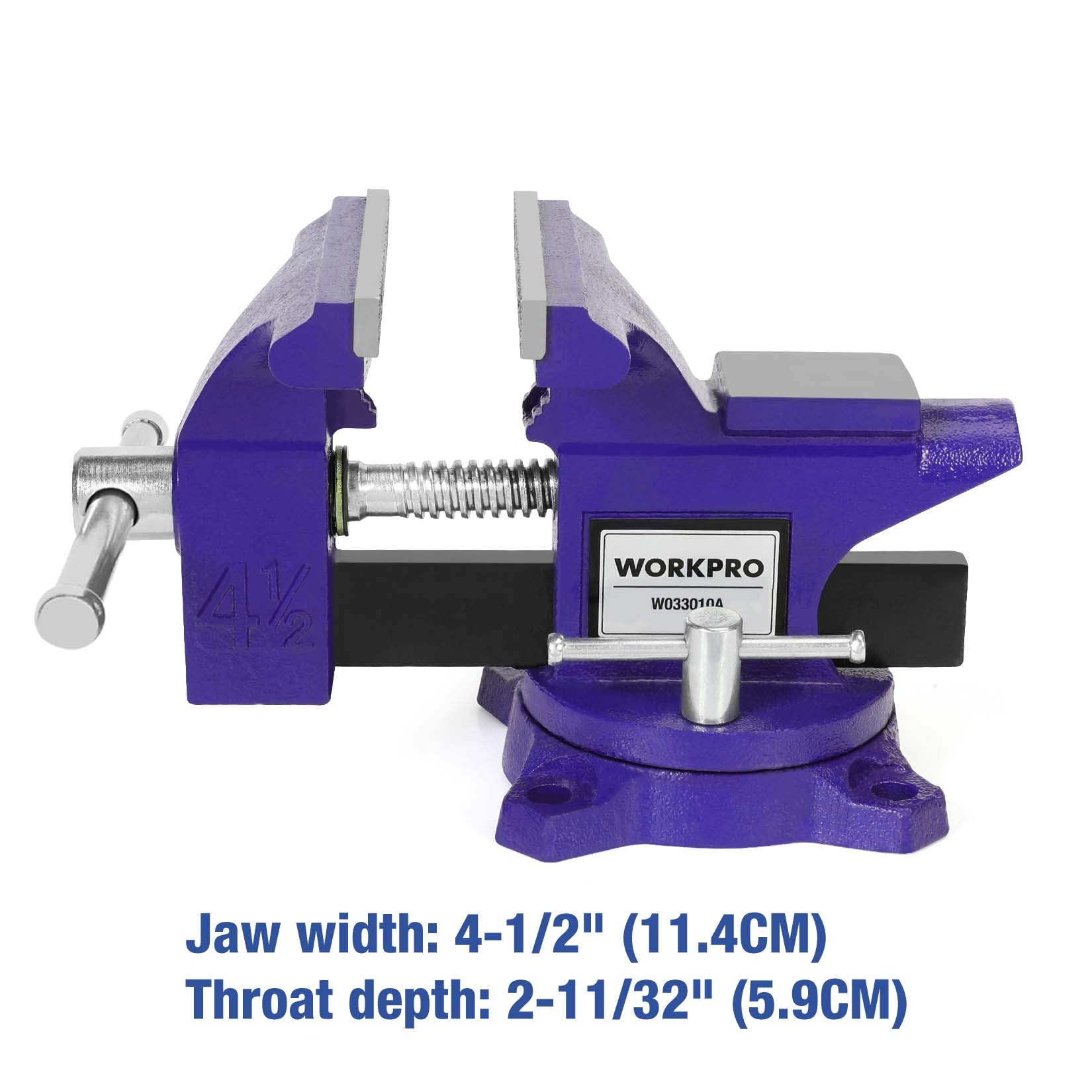 WORKPRO Bench Vise 4-1/2" Vice for Workbench - Image 2