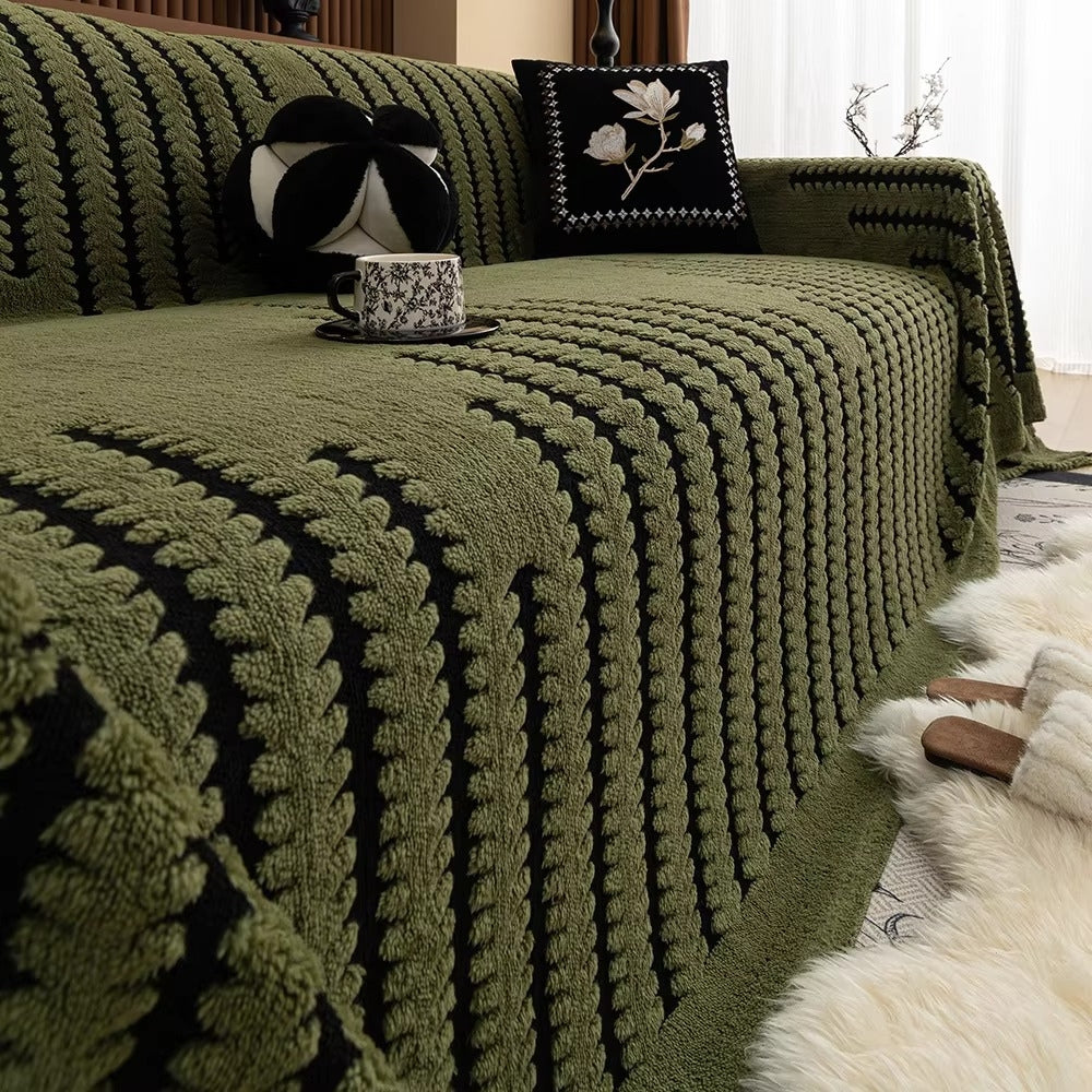 Sofa Cover Plush Tufted Microfiber Non-Slip Backing & Machine Washable - Image 2