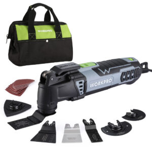 WORKPRO 3.0 Amp Corded Quick-Lock Replaceable Oscillating Saw with 7 Variable Speed 3&deg; Oscillation Angle, 17pcs Saw Accessories, and Carrying Bag