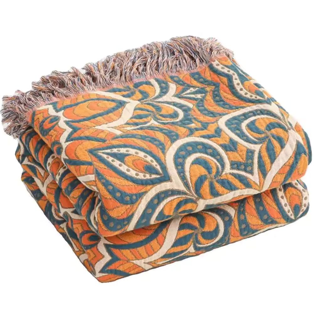 Cotton Throw Blanket Woven Mandala Oversized - Image 6