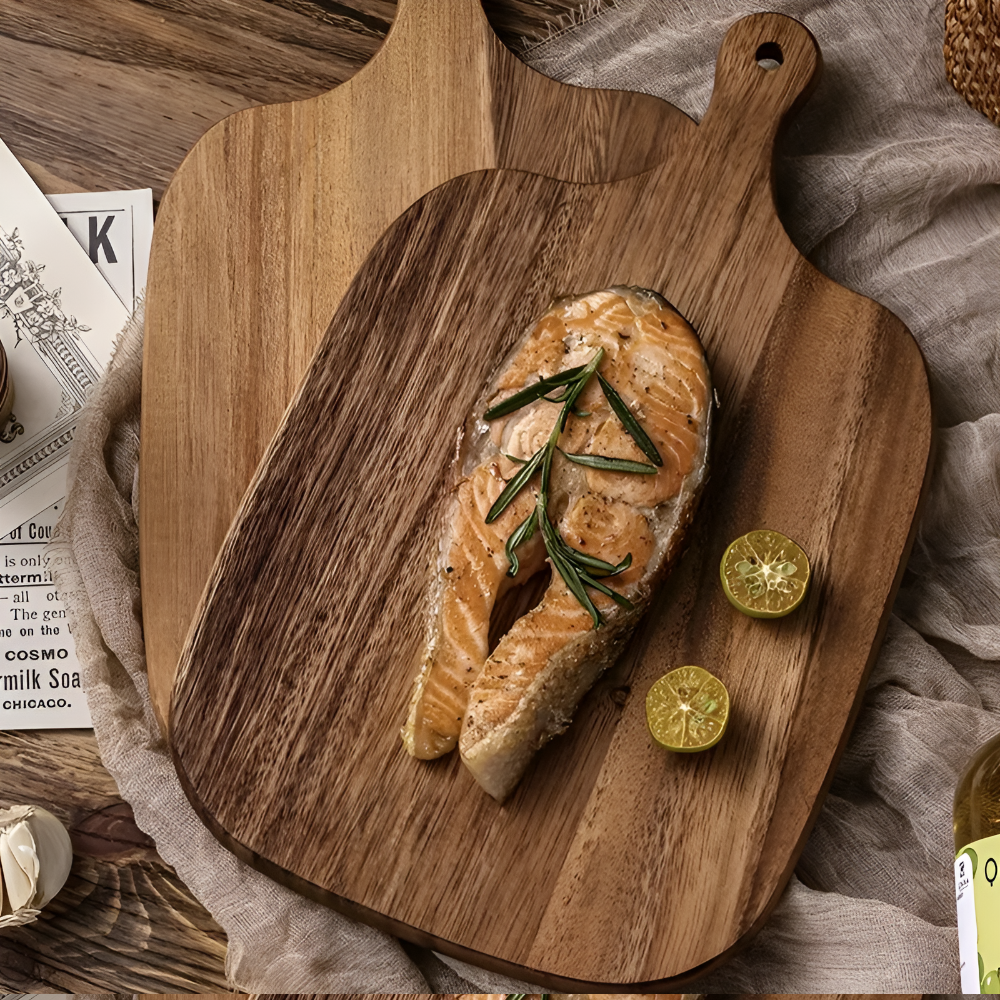 Serving Platter Solid Wood Ergonomic Handle 14 x 10 - Image 4