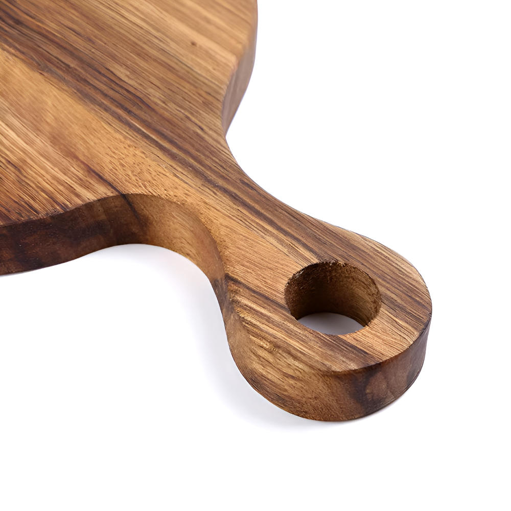 Serving Platter Solid Wood Ergonomic Handle 14 x 10 - Image 2