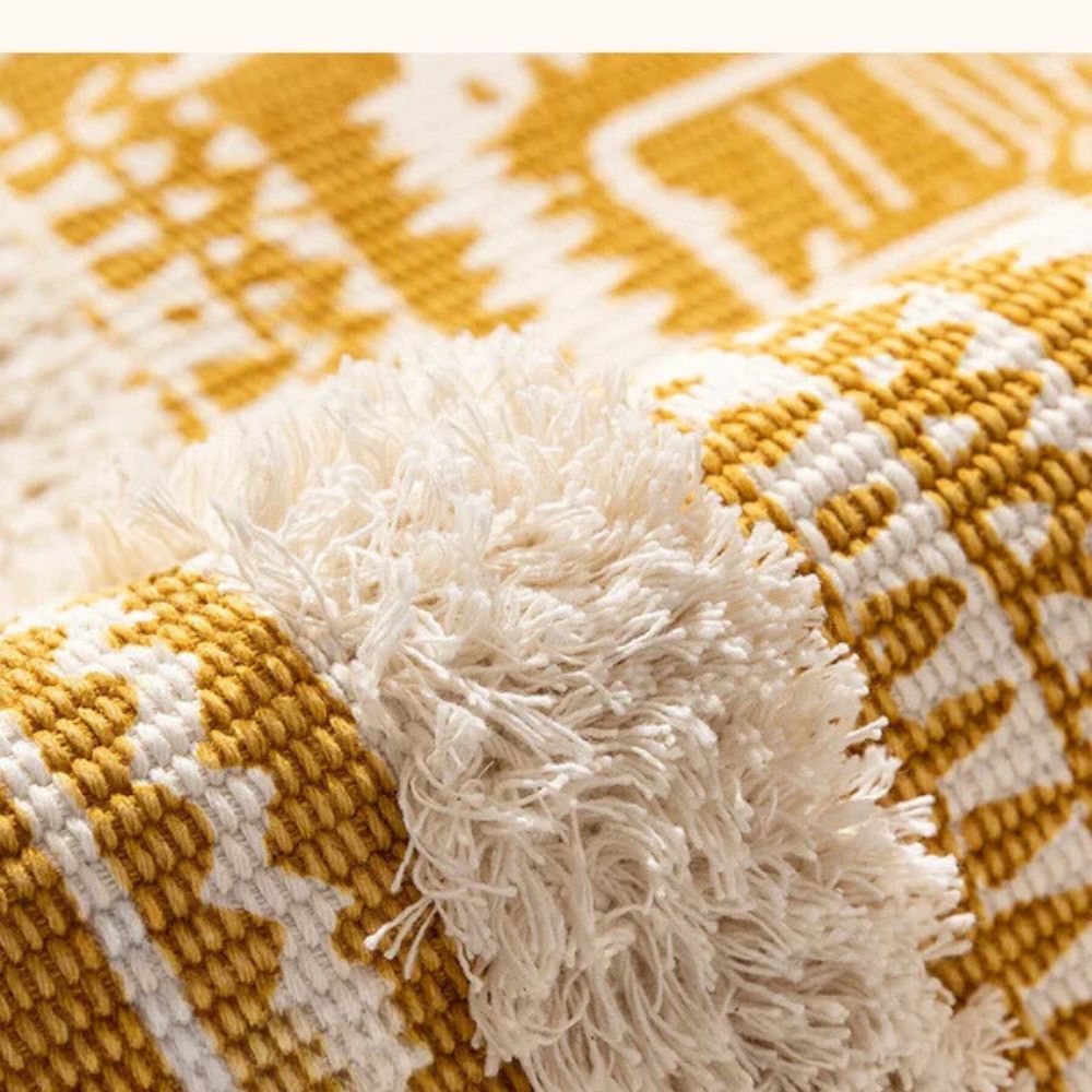 Bohemian Rug Lightweight Microfiber-Cotton Fringe - Image 3