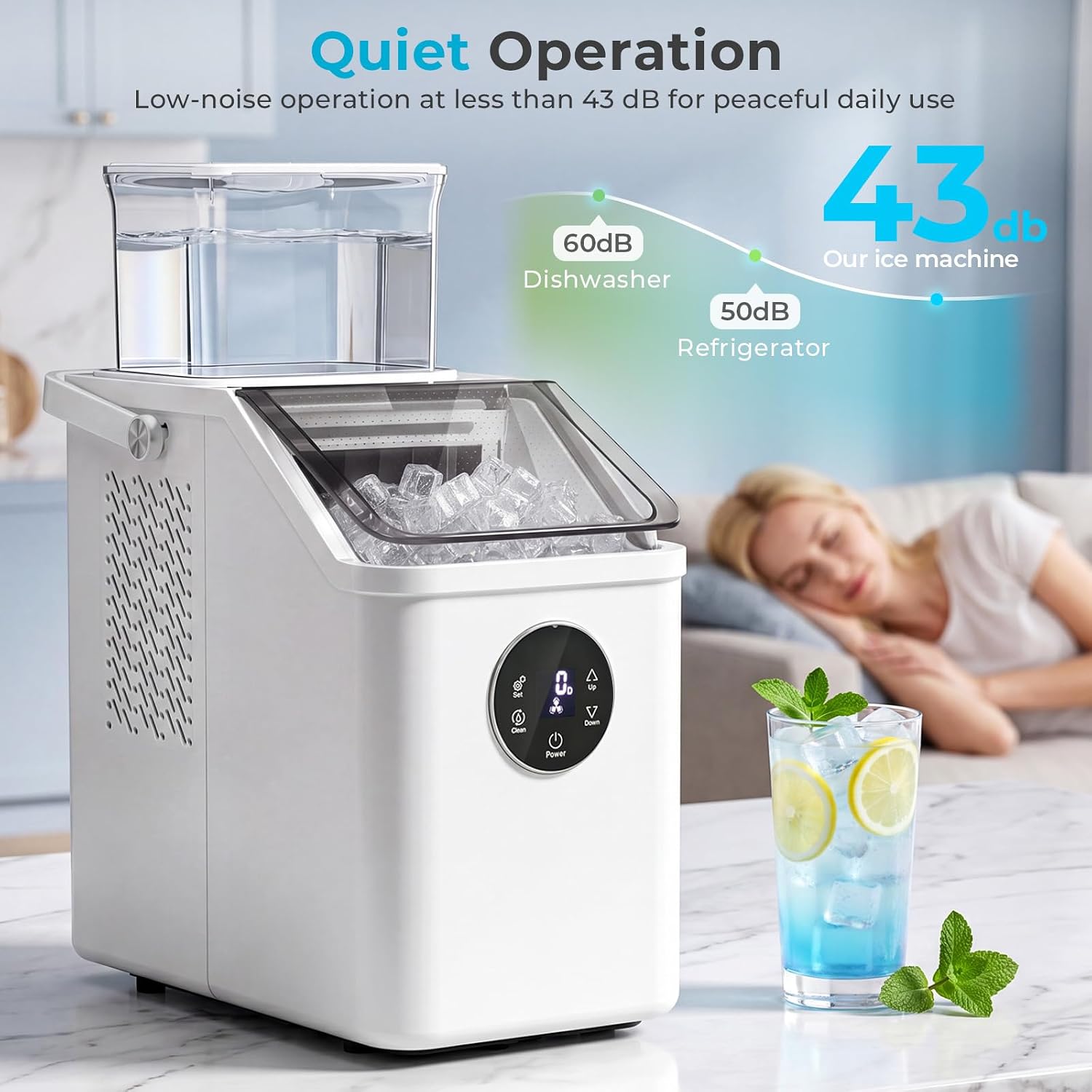 26Lbs/Day Countertop Ice Cube Maker IM5812F - Image 7