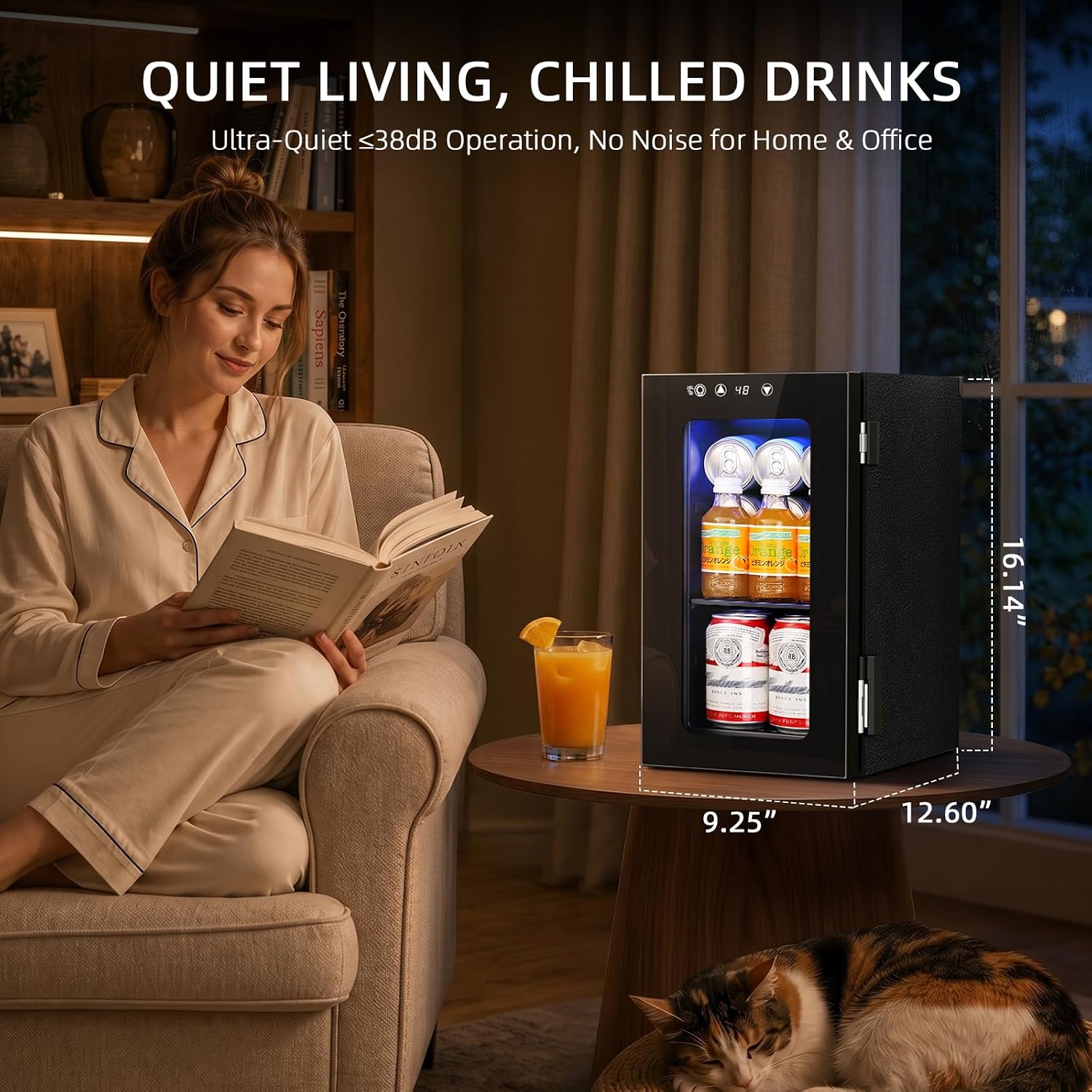 Kismile 10L Mini Beverage Refrigerator with Glass Door WC5810 - Image 3
