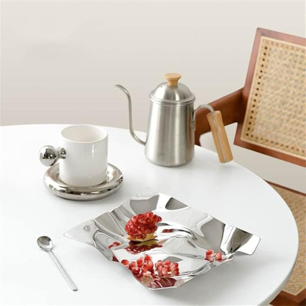 Decorative Tray Stainless Steel Wrinkled Mirror Finish - Image 3
