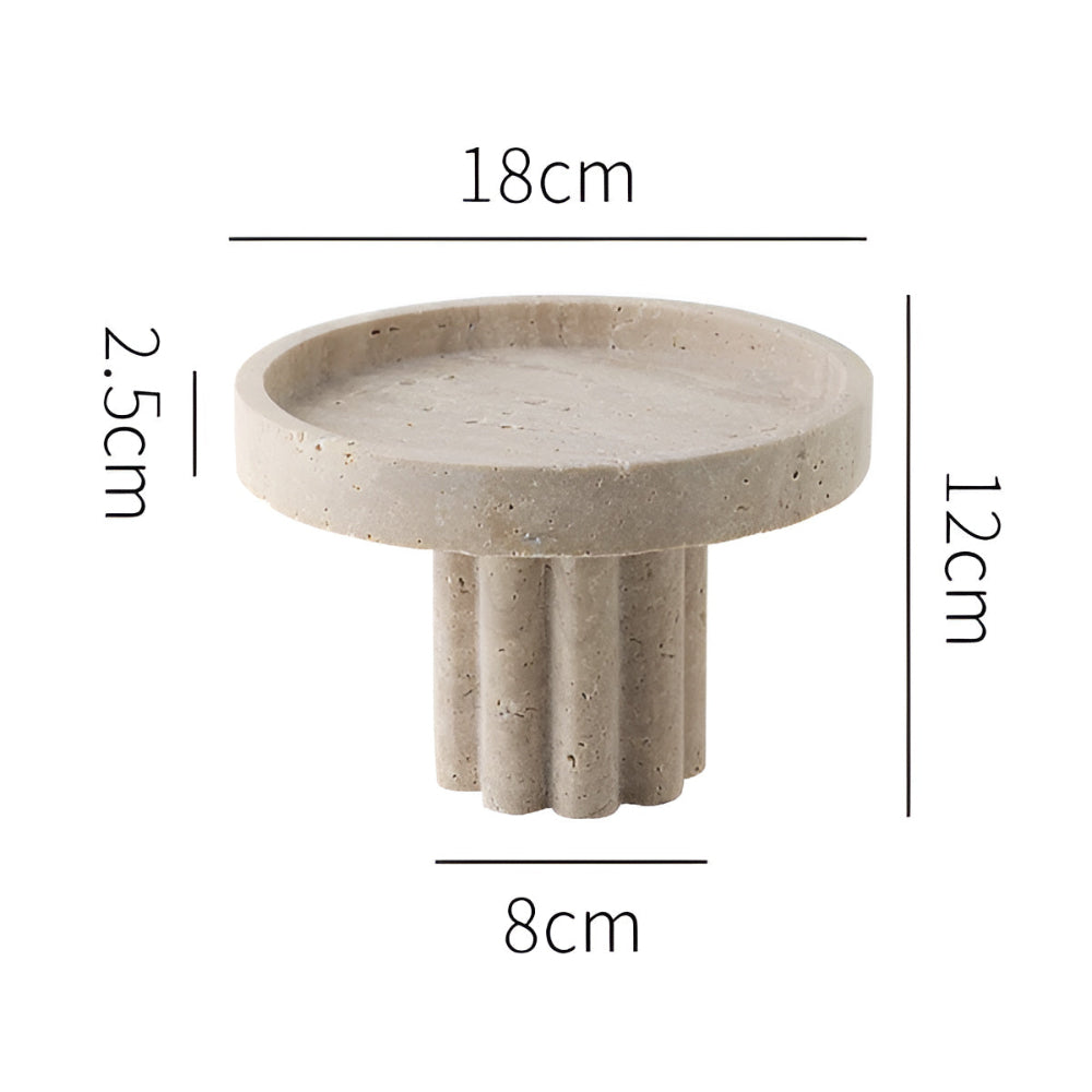 Vanity Tray Natural Travertine Oval & Circle - Image 11