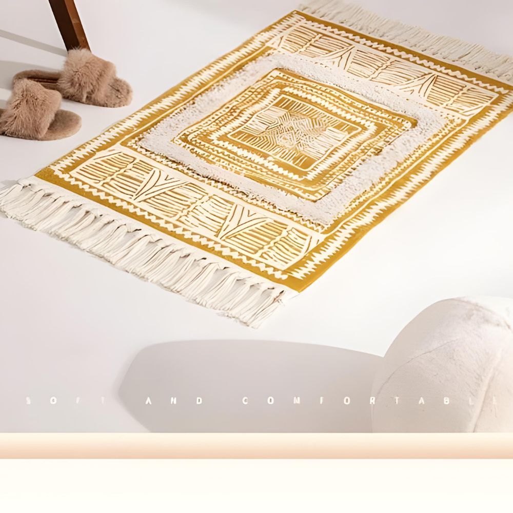 Bohemian Rug Lightweight Microfiber-Cotton Fringe - Image 4