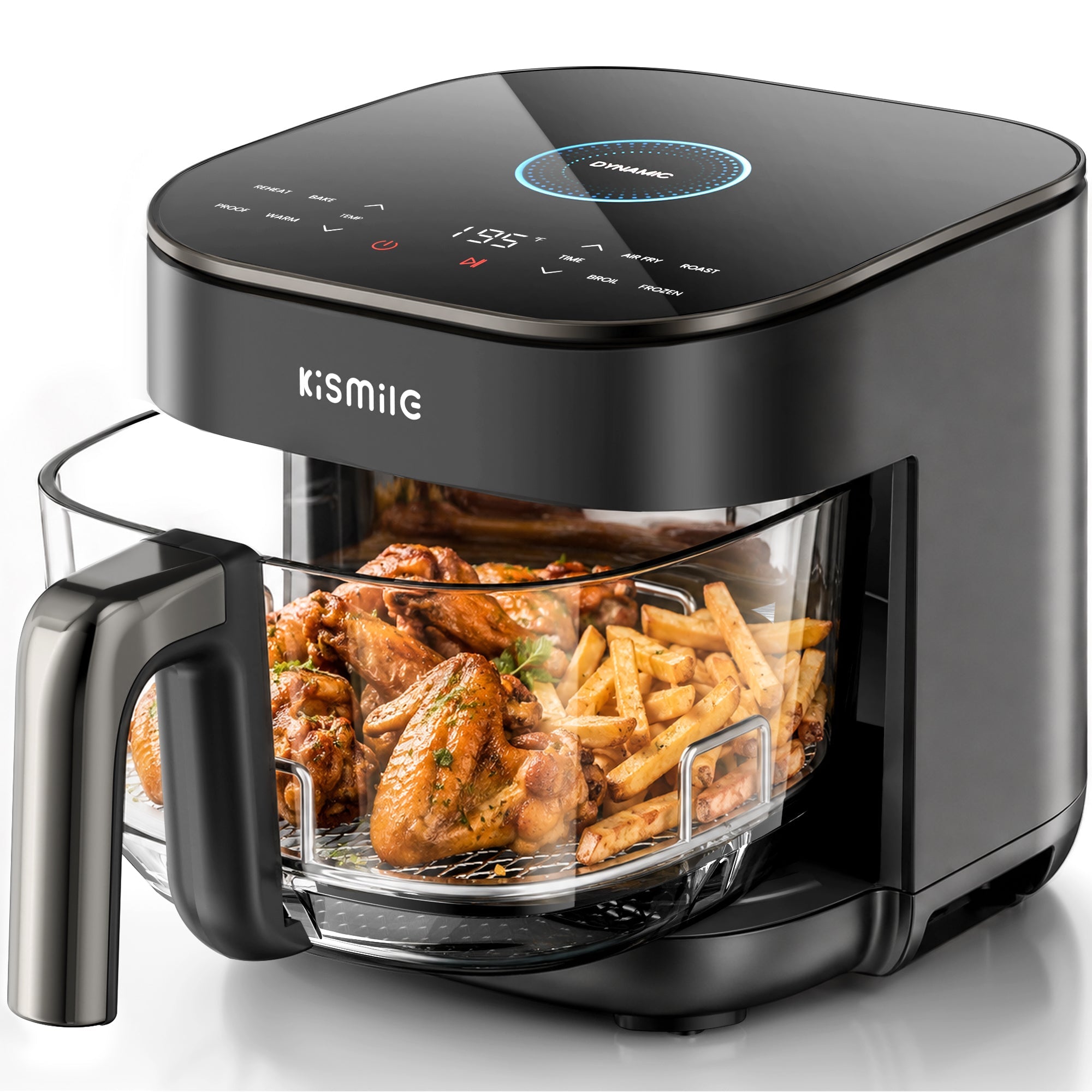 Kismile 8-in-1 AeroLucen 5 QT Glass Air Fryer with Clear Borosilicate Glass Basket AF9310 - Image 2