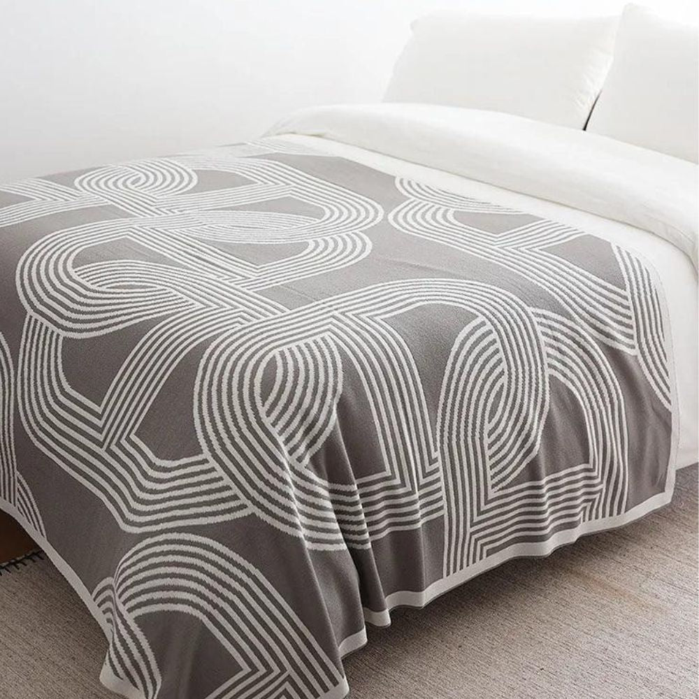 Throw Blanket Reversible Geometric Ultra-Soft Microfiber - Image 7