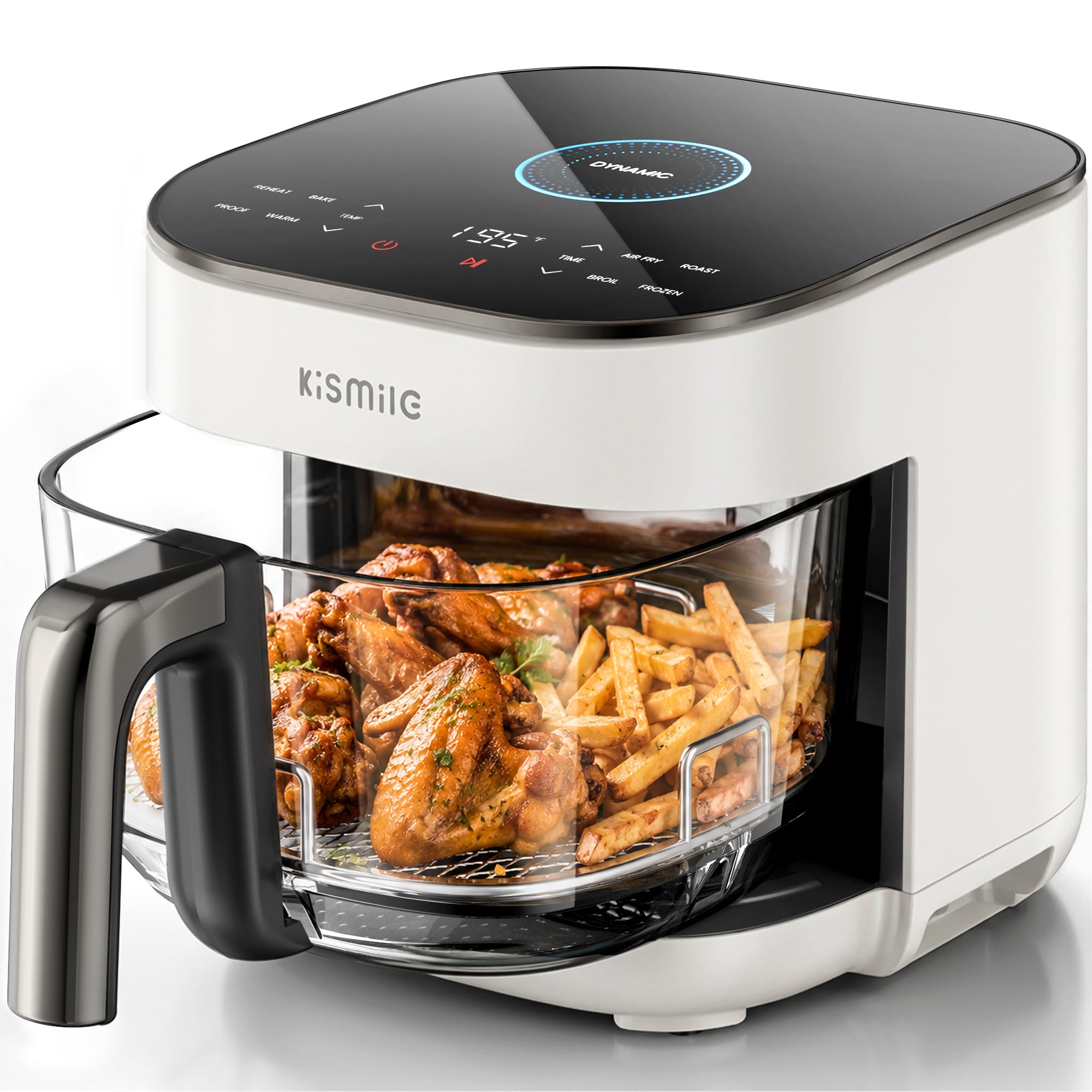 Kismile 8-in-1 AeroLucen 5 QT Glass Air Fryer with Clear Borosilicate Glass Basket AF9310 - Image 12