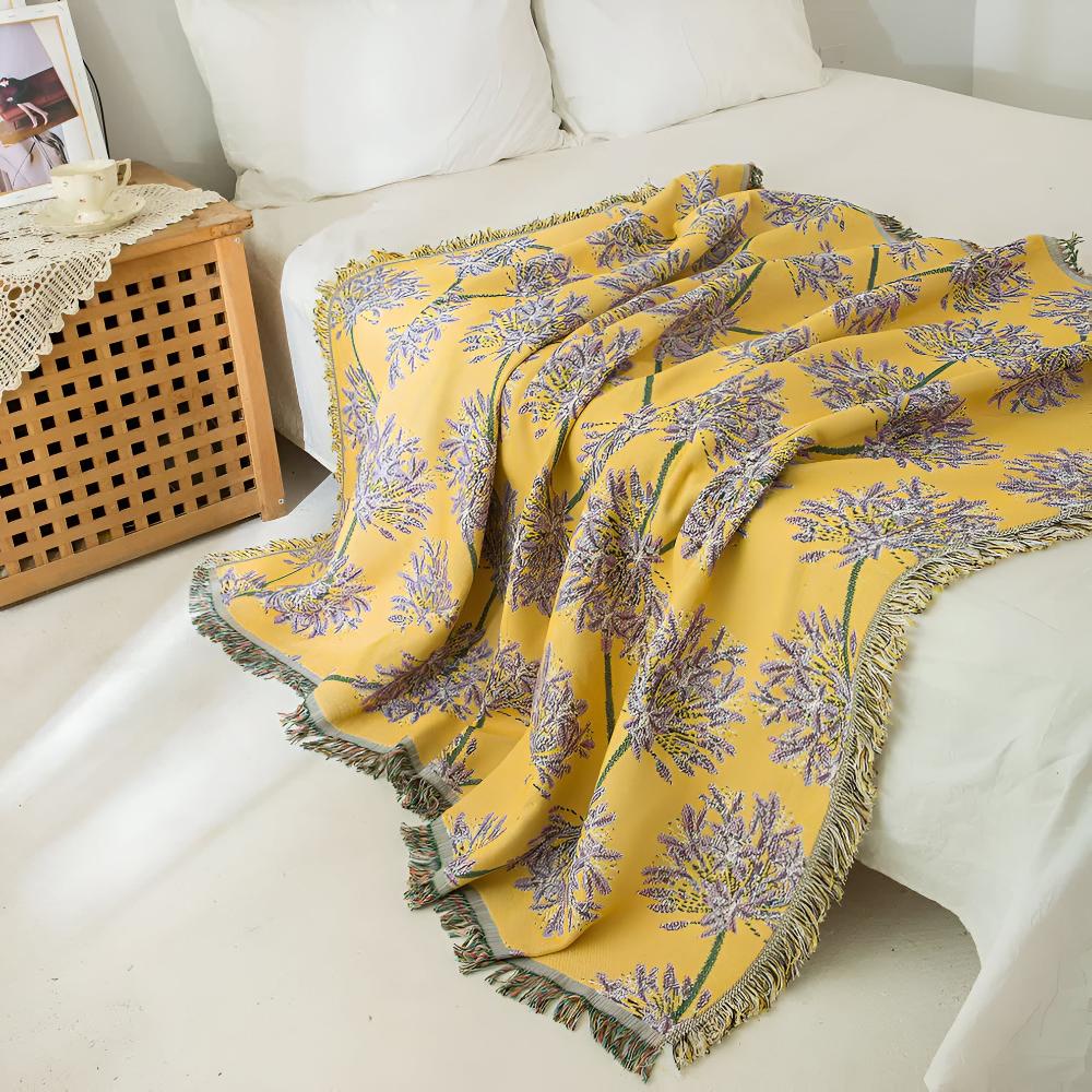 Throw Blanket Microfiber Blend Tassel Fringe Lightweight - Image 4