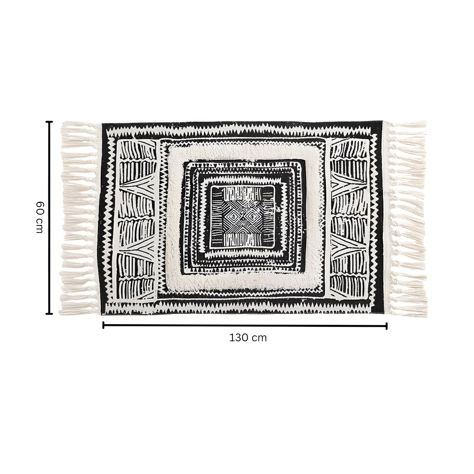 Floor Mat Microfiber Blend Machine Washable Geometric Tassels - Image 6