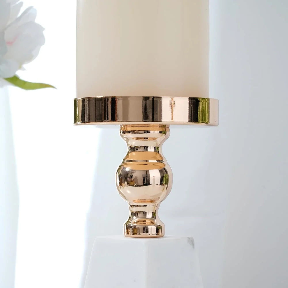 Candle Holder Marble Pyramid Gold Accent - Image 9