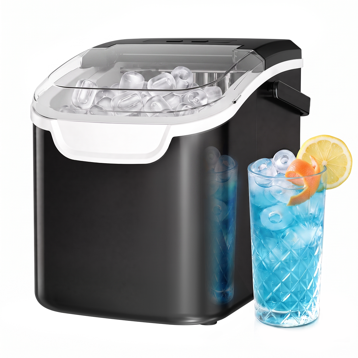 Kismile Ice Makers Countertop with Handle,8 Cubes in 6 Mins,Portable Ice Machine with Self-Cleaning for Home 58012RIM0 - Image 2