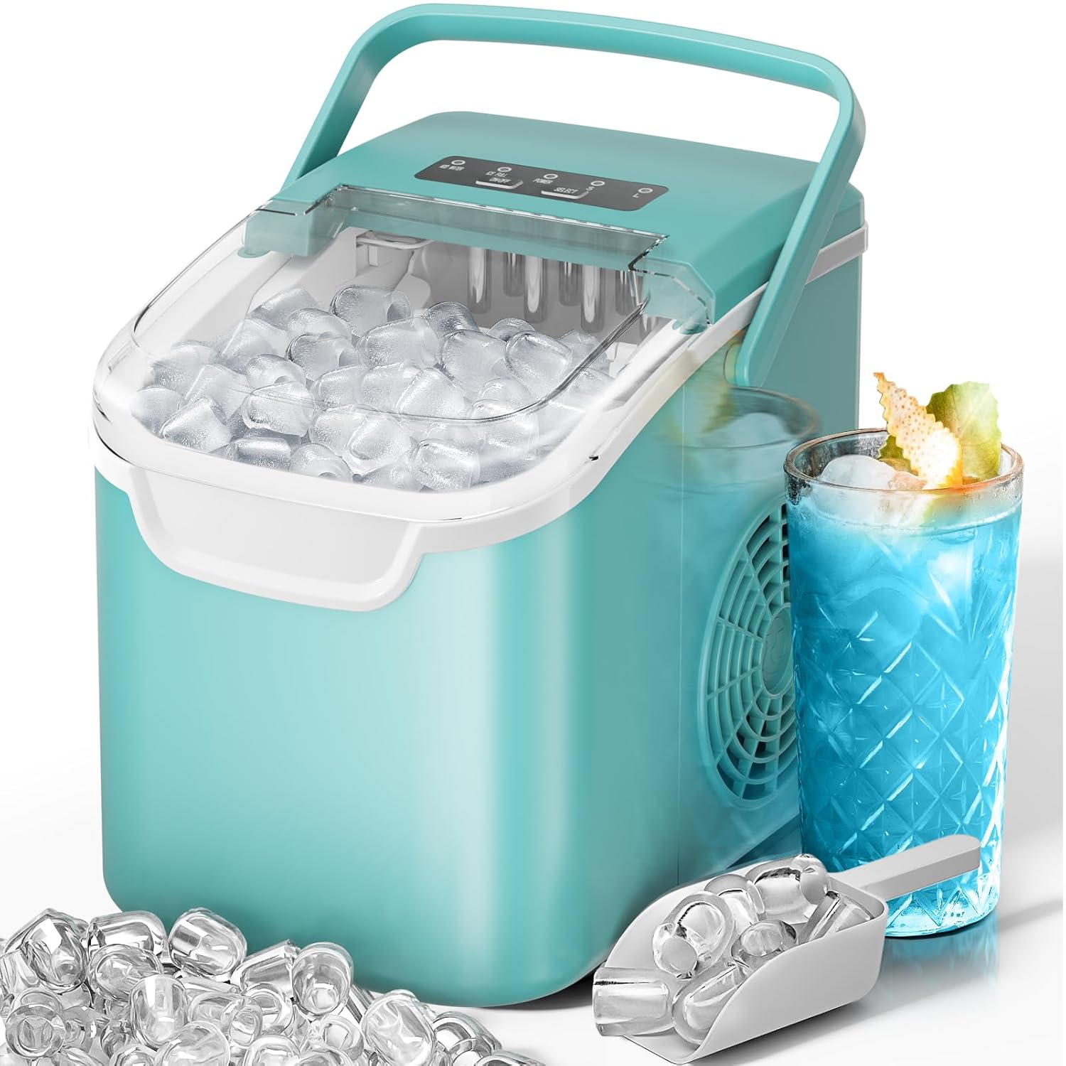 Kismile Ice Makers Countertop with Handle,8 Cubes in 6 Mins,Portable Ice Machine with Self-Cleaning for Home 58012RIM0 - Image 10