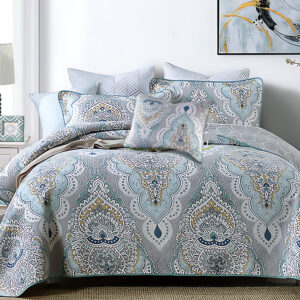 Coverlet Set Queen 91x98 Reversible Paisley Soft Breathable
