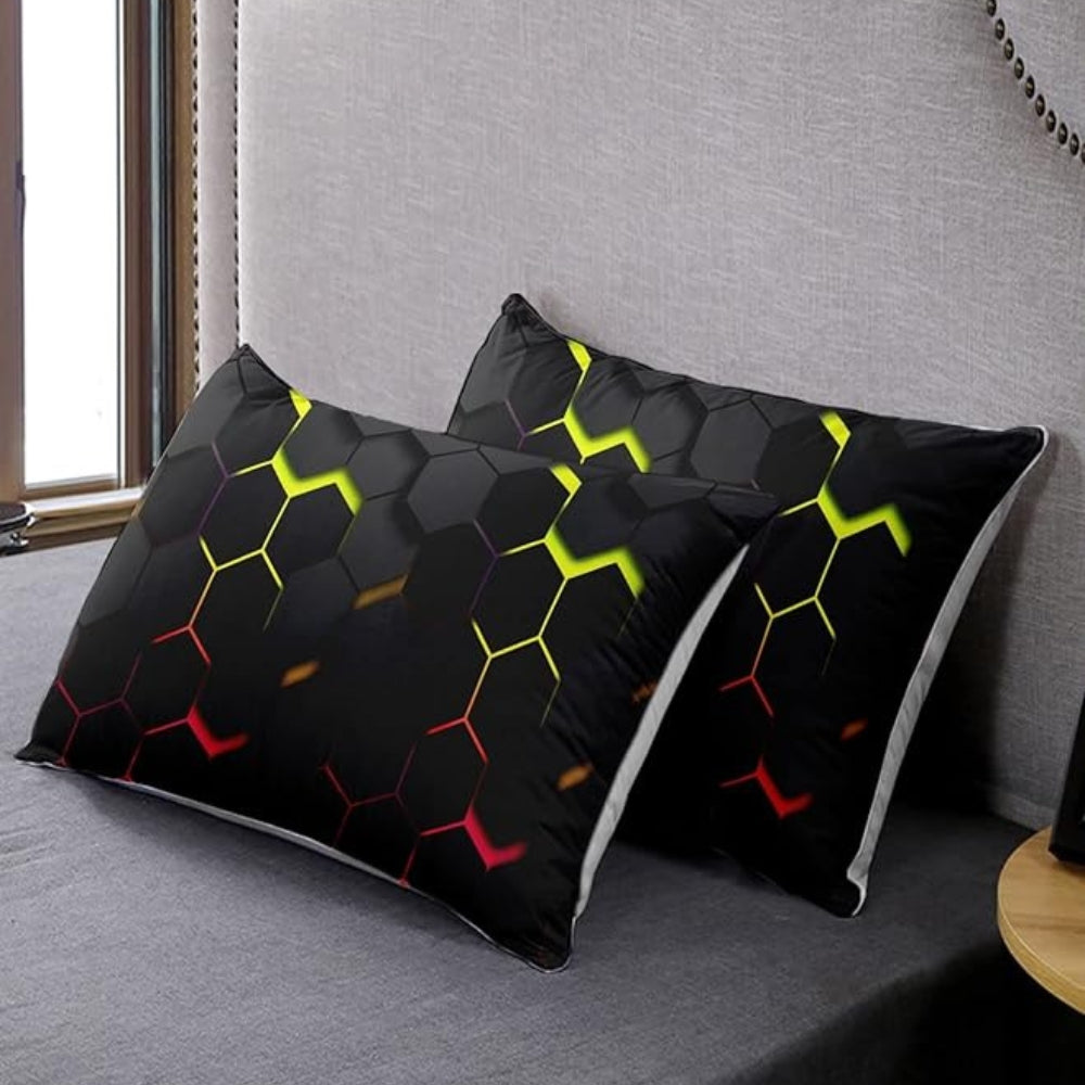 Duvet Cover Set Geometric Hexagon Polyester Machine Washable - Image 3