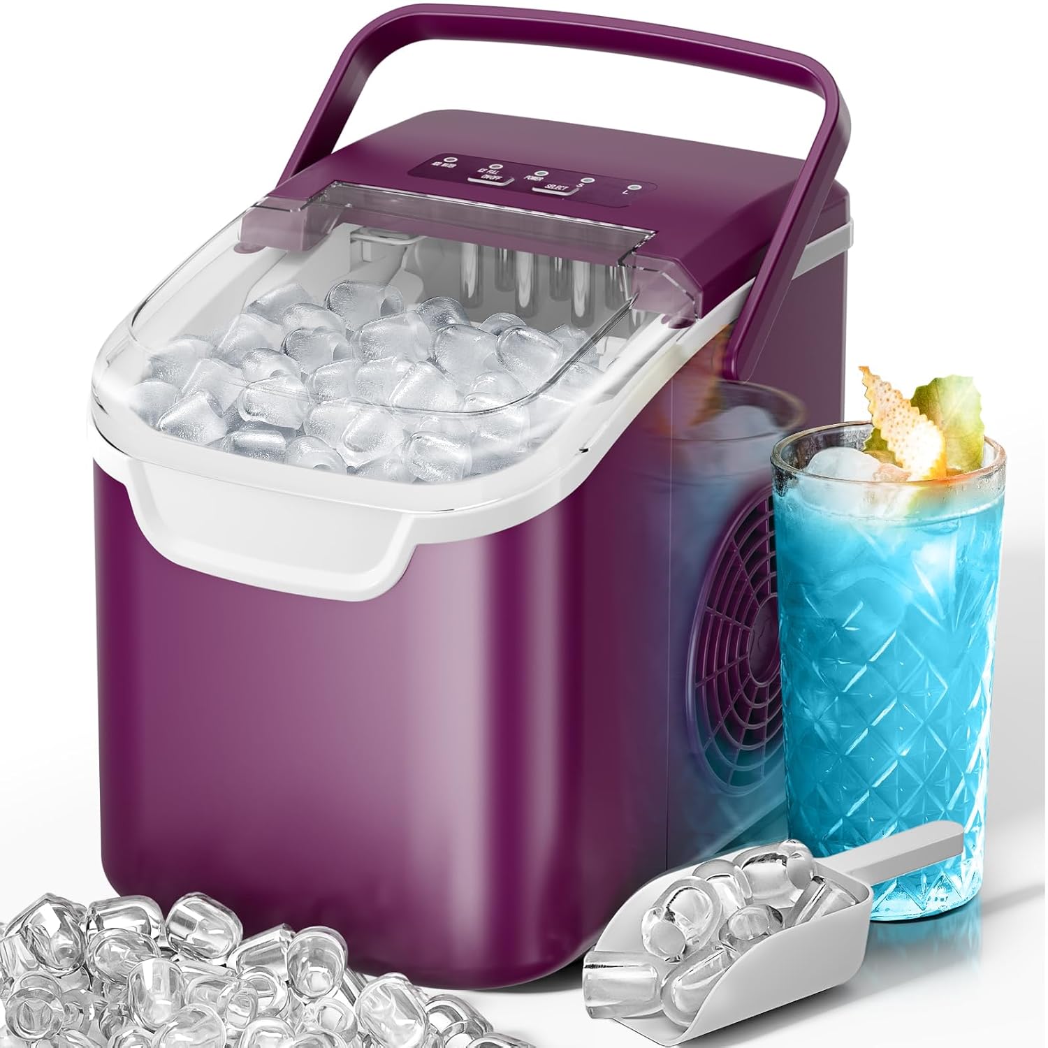Kismile Ice Makers Countertop with Handle,8 Cubes in 6 Mins,Portable Ice Machine with Self-Cleaning for Home 58012RIM0 - Image 18