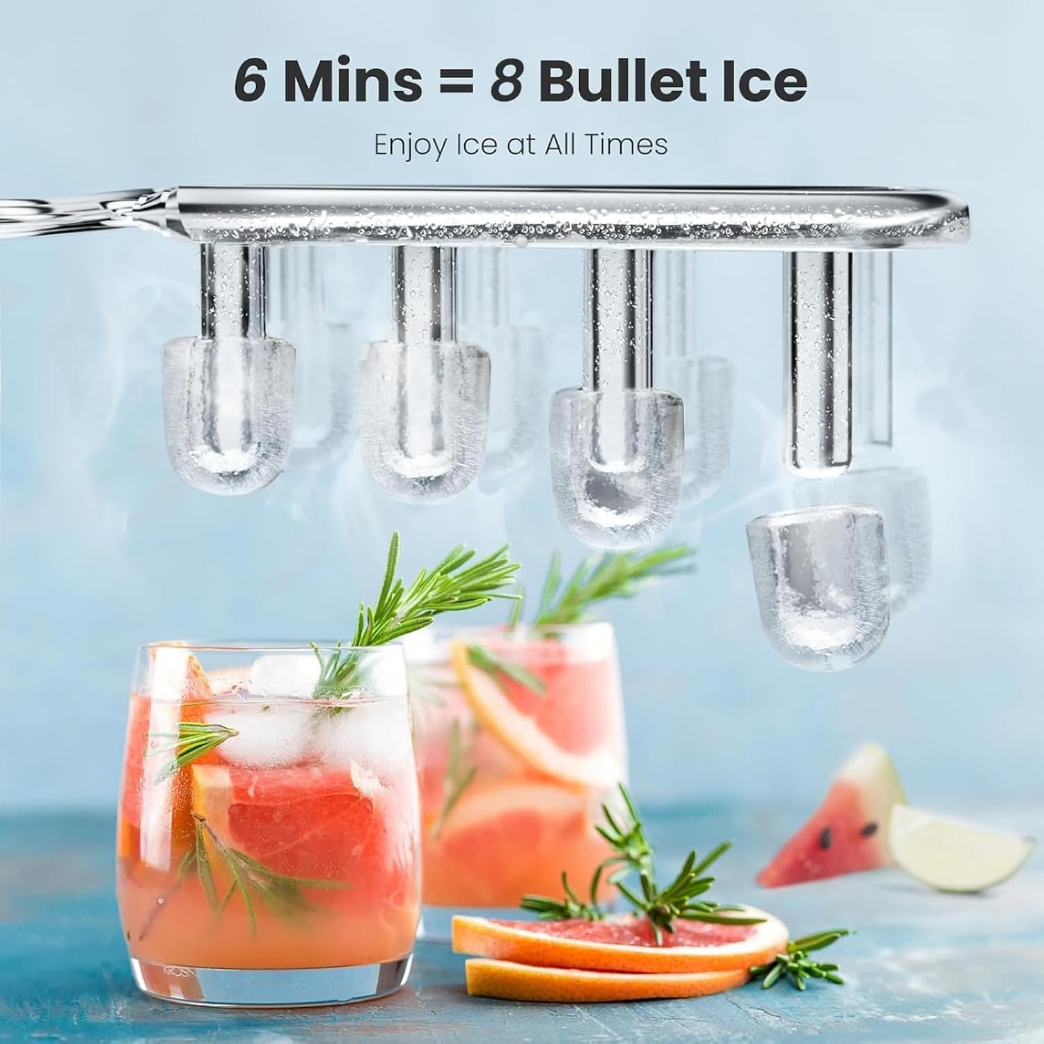 Kismile Ice Makers Countertop with Handle,8 Cubes in 6 Mins,Portable Ice Machine with Self-Cleaning for Home 58012RIM0 - Image 21