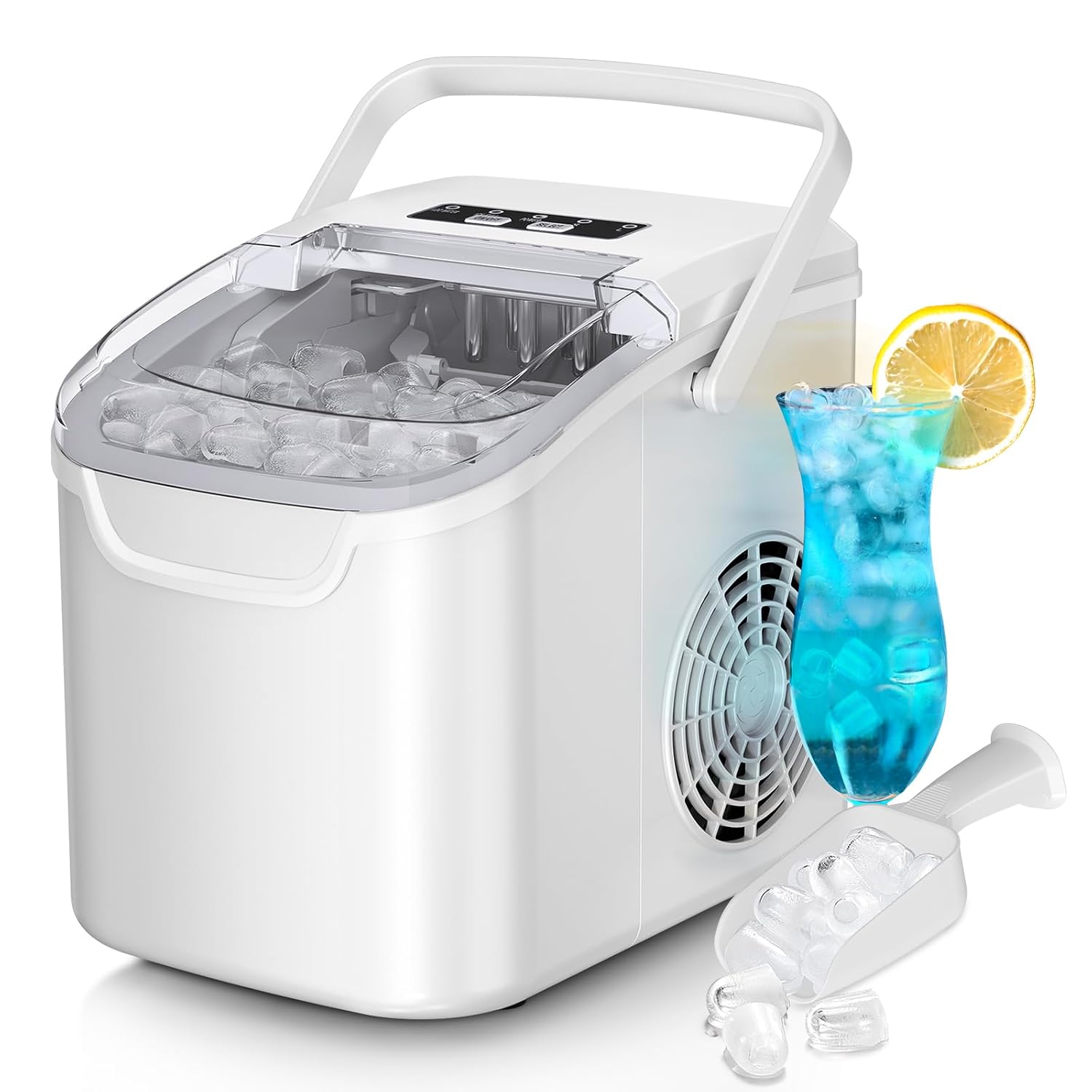 Kismile Ice Makers Countertop with Handle,8 Cubes in 6 Mins,Portable Ice Machine with Self-Cleaning for Home 58012RIM0 - Image 25