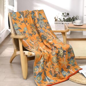 Bath Towel Reversible Hibiscus Print Natural Cotton Quick-Drying