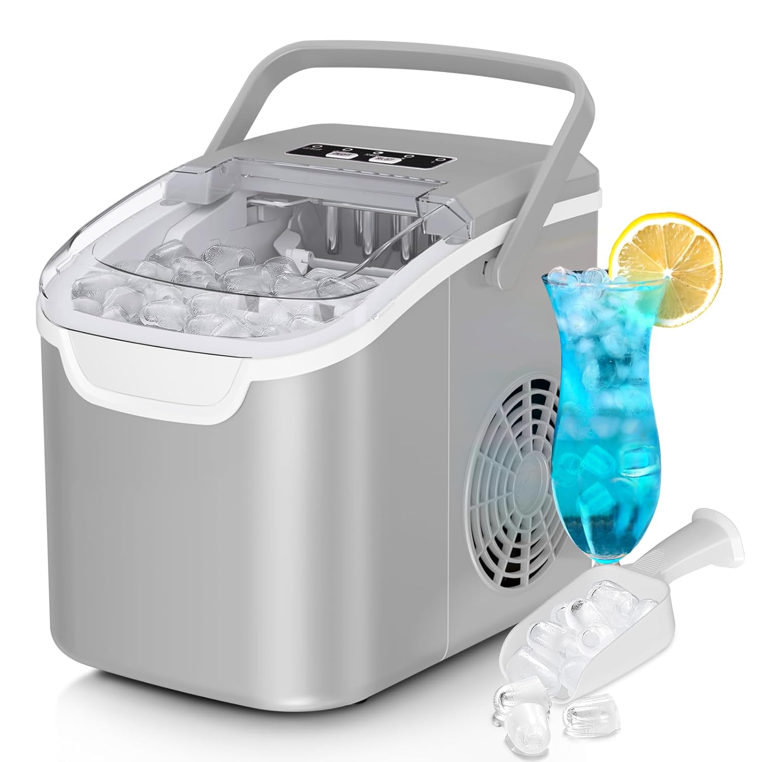 Kismile Ice Makers Countertop with Handle,8 Cubes in 6 Mins,Portable Ice Machine with Self-Cleaning for Home 58012RIM0 - Image 33