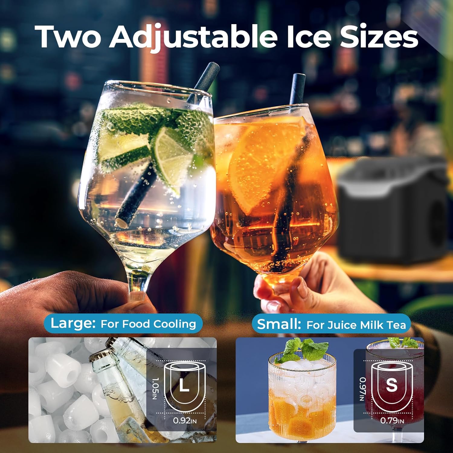Kismile Ice Makers Countertop with Handle,8 Cubes in 6 Mins,Portable Ice Machine with Self-Cleaning for Home 58012RIM0 - Image 34